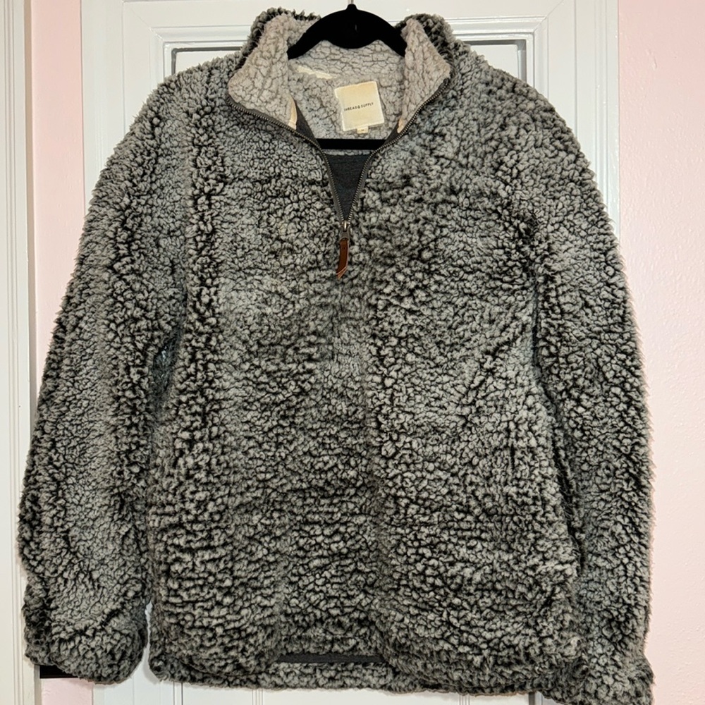 Sherpa- like Pullover Quarter Zip